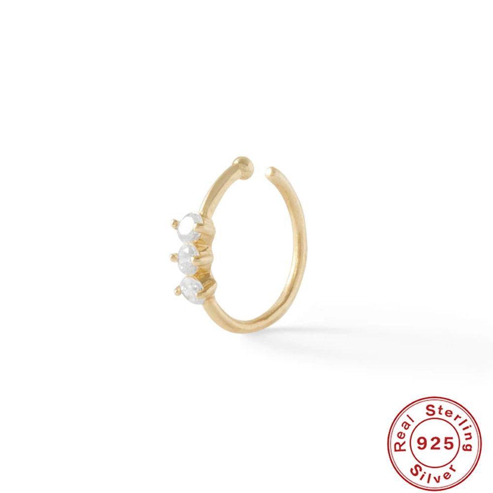 Sterling Silber Diamant Körper Piercing Schmuck Nasenring