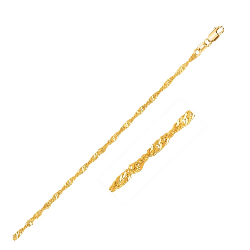 10 Karat Gelbgold Singapur Kette (1,80 mm)