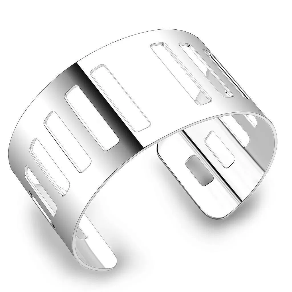 LO4658 - Matte Rhodium & Rhodium Edelstahl Armband ohne Stein