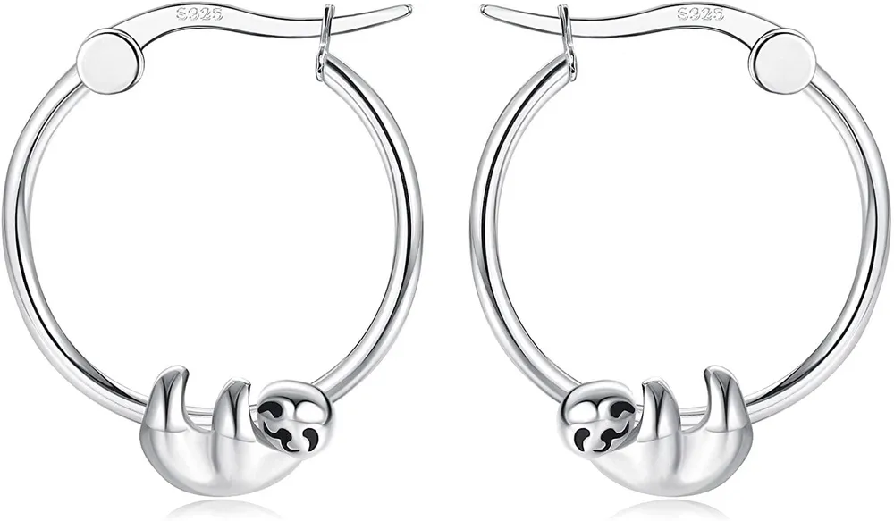 925 Sterling Silber Tier Huggie Hoop Ohrringe für Frauen Hummingbird Unicorn Cat Sloth Owl Hypoallergen hoop Ohrringe