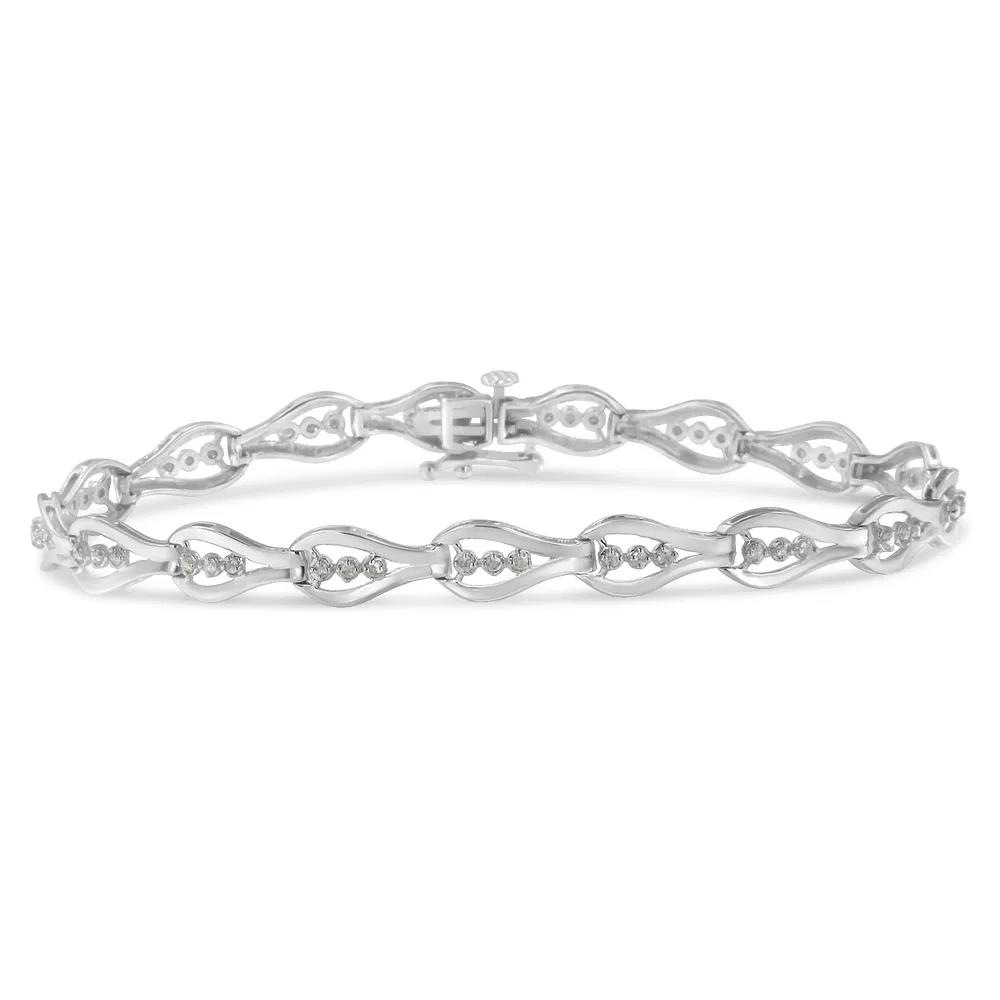Sterling Silber Diamant Link Armband (0,5 cttw, I-J Farbe, I3 Klarheit)