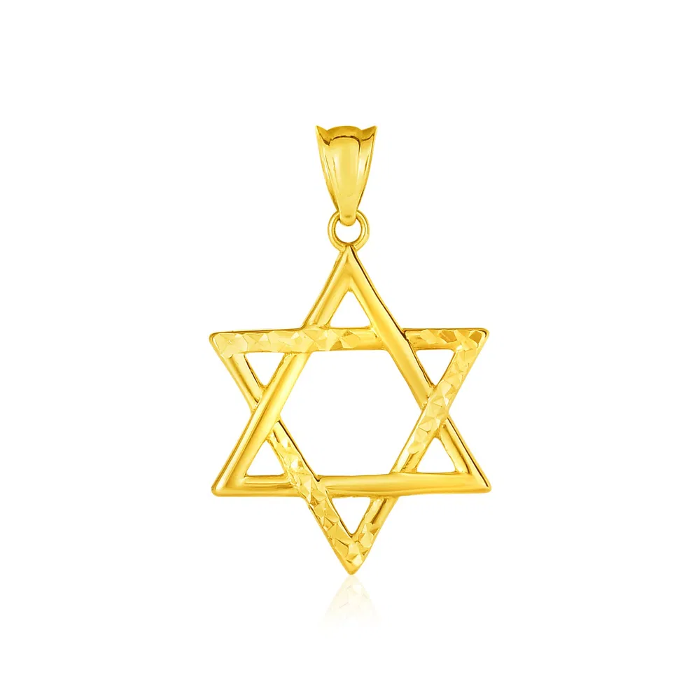 14 Karat gelbe Gold Star von David Anhänger