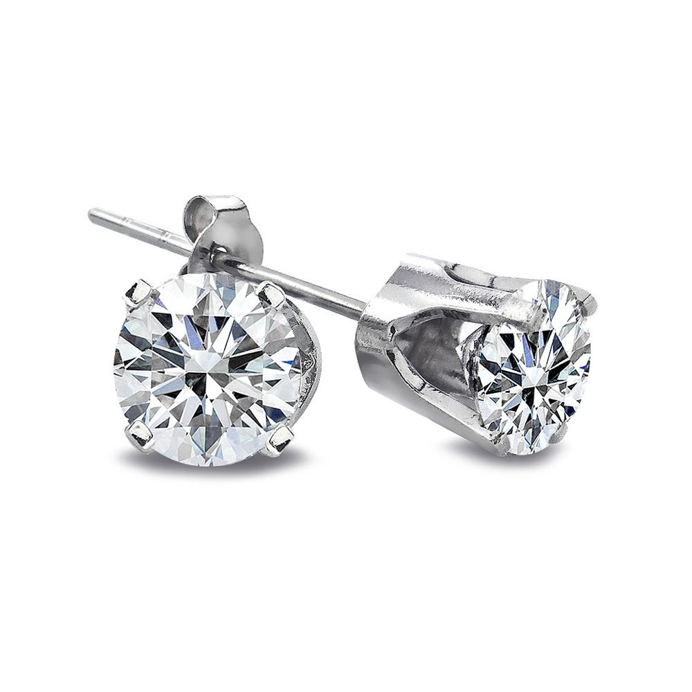 1 / 4 Carat Round Diamond 14K Weißgold Stud Ohrringe, H-I, I2 - I3