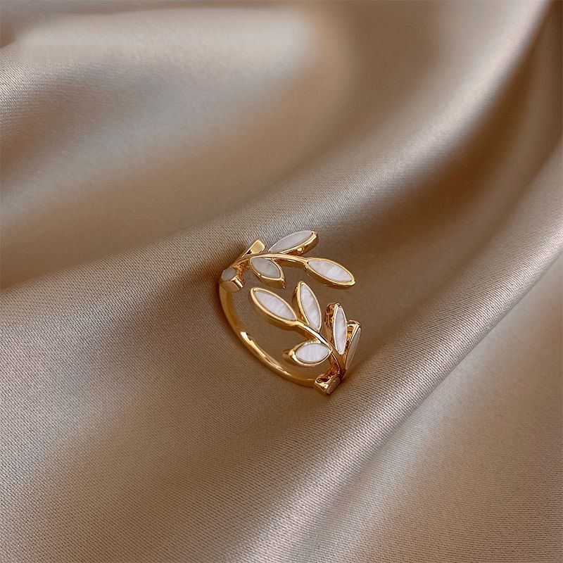 2020 neue kreative blattzweigform offener ring für frau mode koreanischer finger schmuck luxuriöse hochzeitsfeier mädchen ungewöhnliche ringen