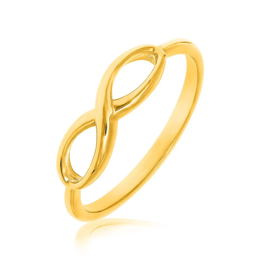 14 Karat gelbes Gold Infinity Ring in Hochpolnis
