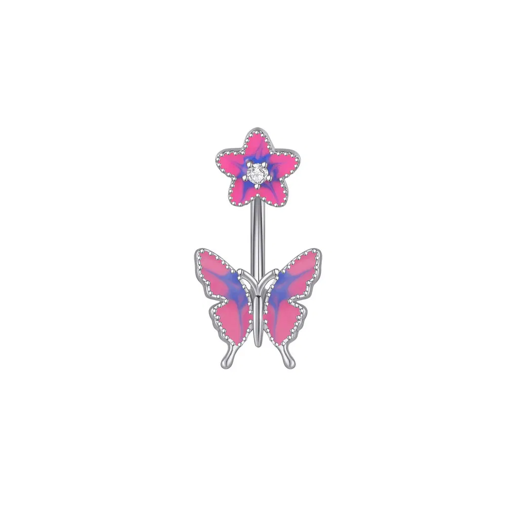 Tropfen Schmetterling Bauchring Nabel Stud Piercing Schmuck