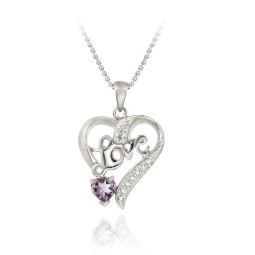 Sterling Silber Amethyst & Diamant Akzent