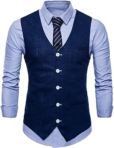 Männer V-Neck Solid Color Single-Breasted Suit Westen Candy Farbe Casual Slim Fit Westen
