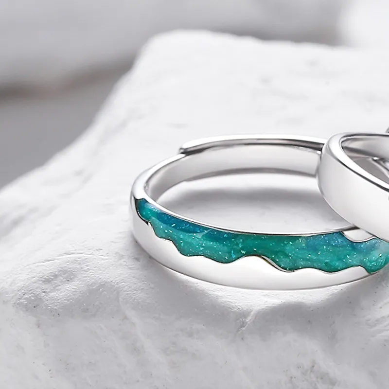 Männer und Frauen Sterling Silber und Email Ring