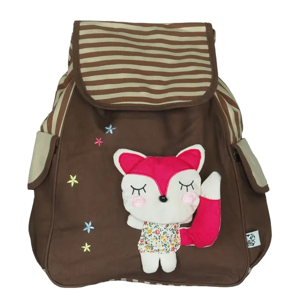 Cute Fox Fabric Art School Rucksack Outdoor Daypack