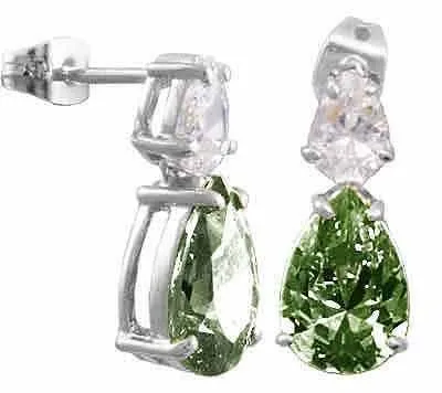 Olive Cubic Zirkonia und simulierte Diamant CZ Post Ohrringe