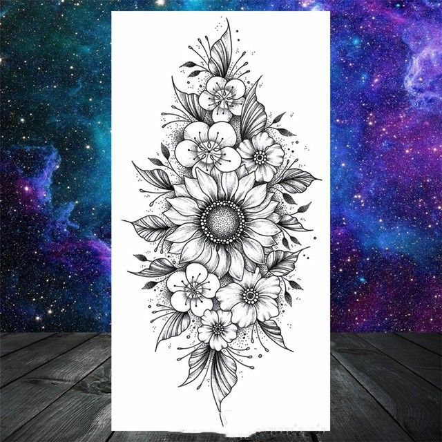 Temporäres Tattoo für Frauen Männer Mandala Henna Blume Tattoo