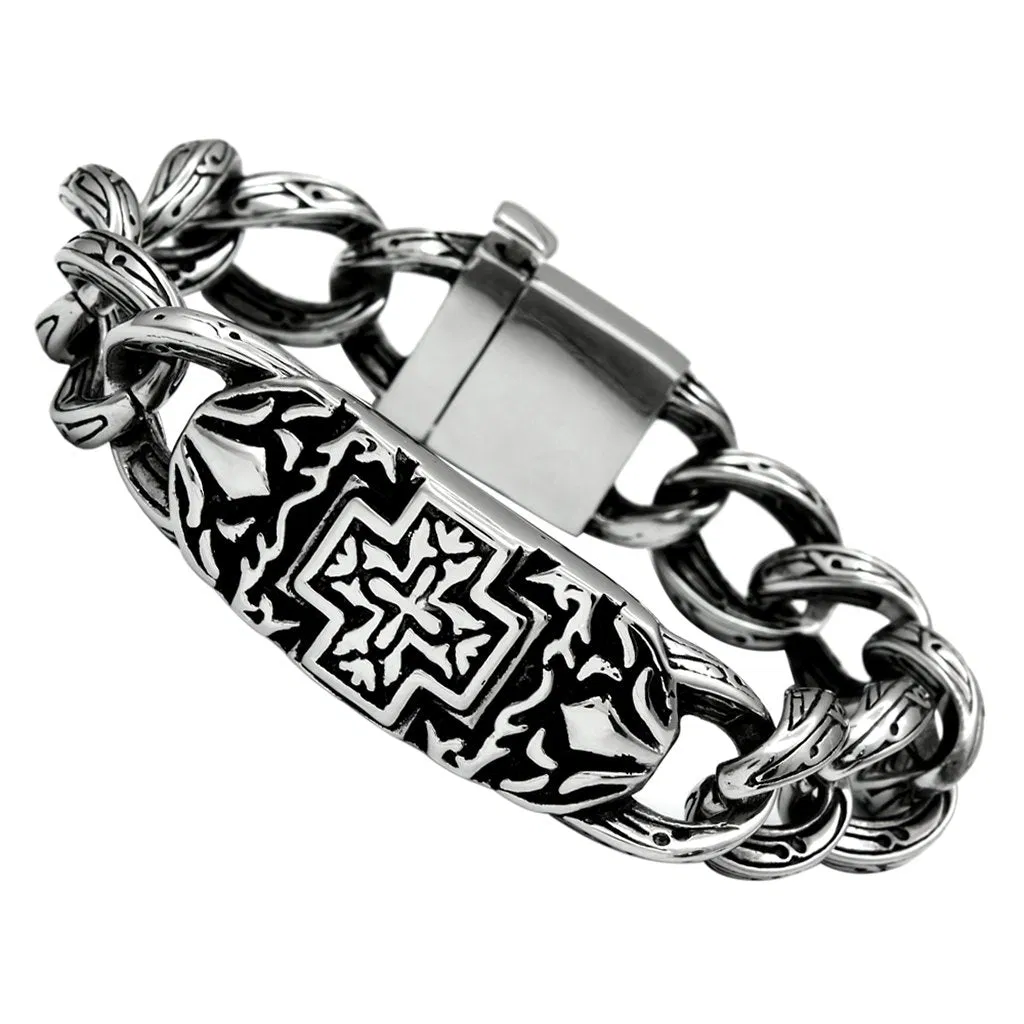 TK443 - Hoch poliertes (ohne Verzinkung) Edelstahl-Armband ohne Stein