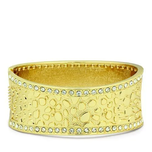LO2119 - Flash Gold Weißmetall Armband mit Top-Grade - Kristall in Clear