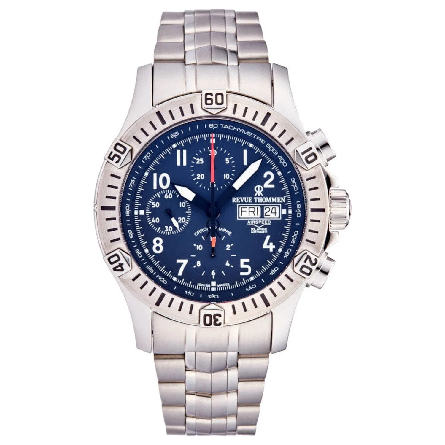 Revue Thommen 16071.6125 Herren 'Airspeed' Blau Zifferblatt Tag-Datum Chronograph Automatische Uhr