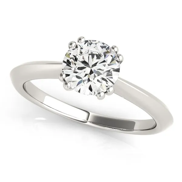 14 Karat Weißgold Doppelzahn Set Solitaire Diamond Engagement Ring (1 cttw)