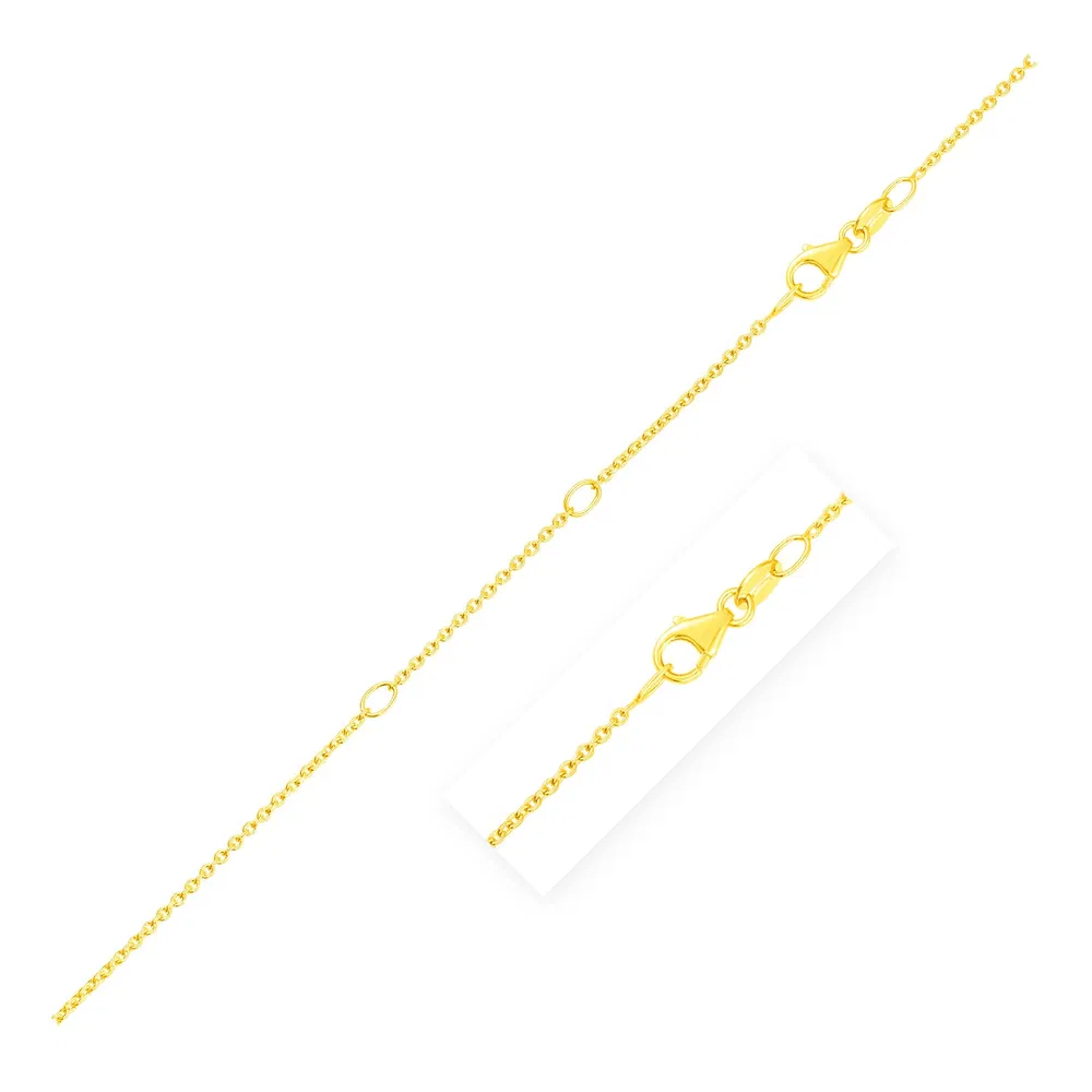 Doppel erweiterbarer Diamant-Cut - Kabelkette in 14 Karat Gelbgold (1.4mm)