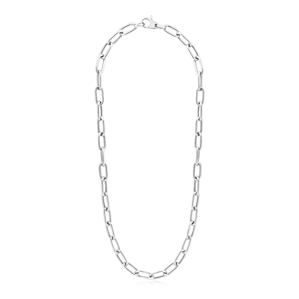 Sterling Silber Wide Paperclip Chain Halskette