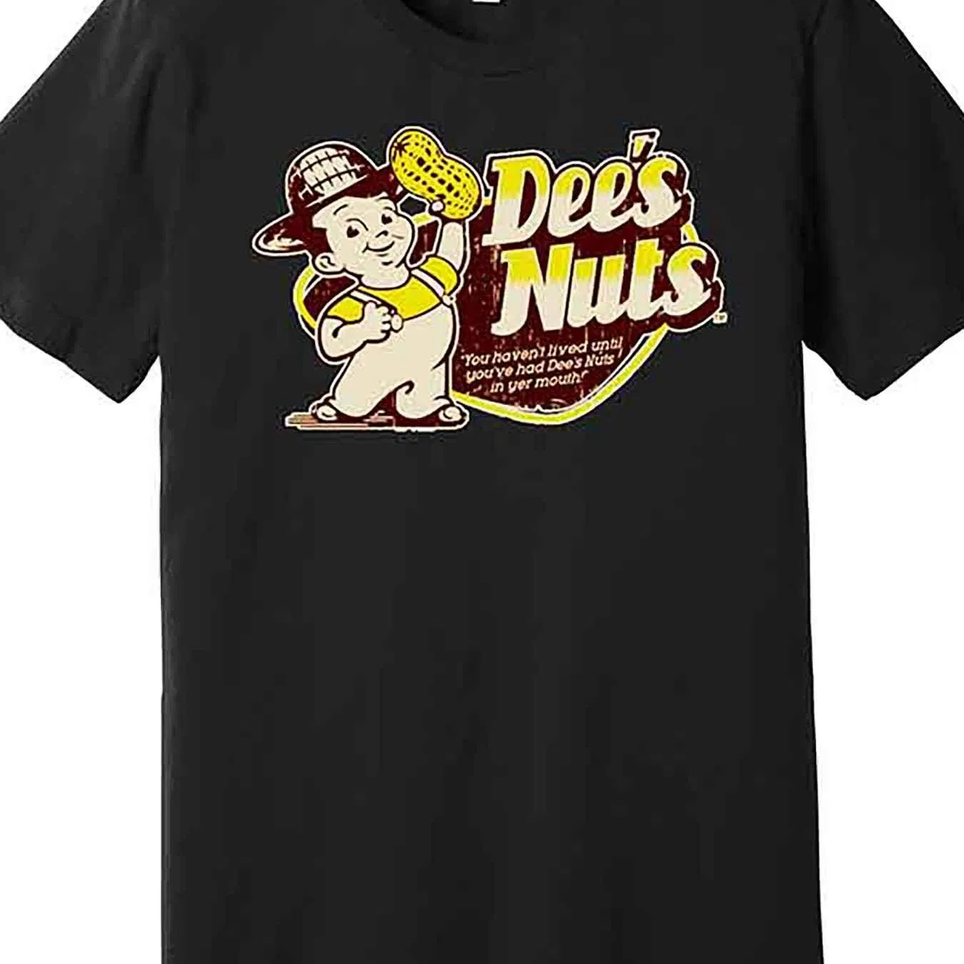 Funny Retro Dees Nuts Logo High Quality T-Shirt Spaß Männer Kurz Ärmel Muster T-Shirt Serie Schwarz