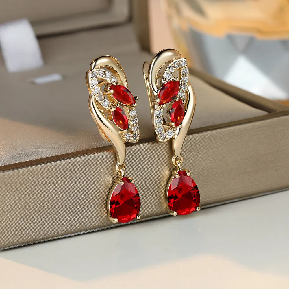 Romantische Kristall Dangle Ohrringe Wassergeschnitten Zirkon Frauen Geburtsstein Party Ohrringe Schmuck Geschenke