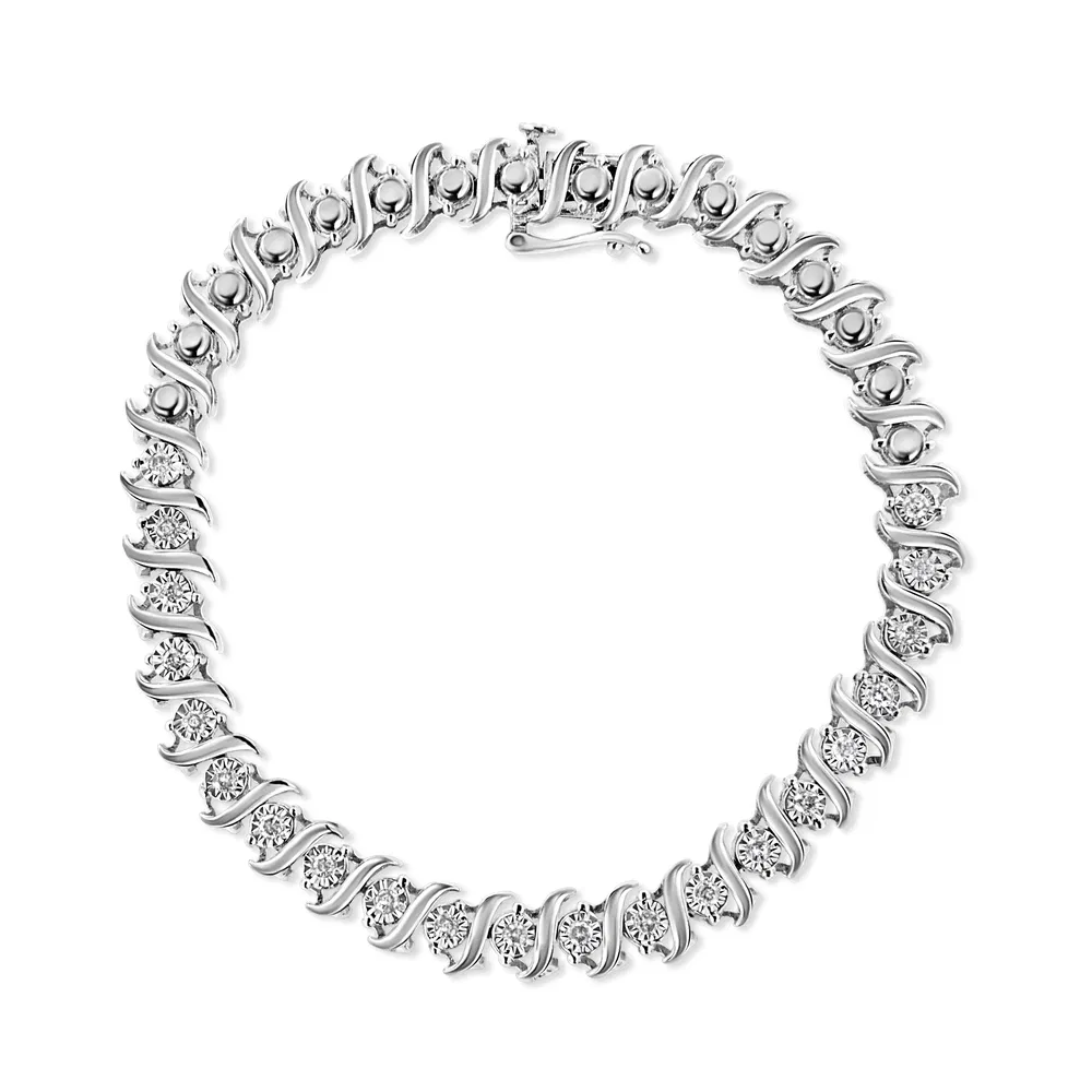 .925 Sterling Silber 1/2 Cttw Diamant Miracle Set