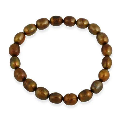 Barock Frischwasser-Kultiviert Braun Perlen Armband