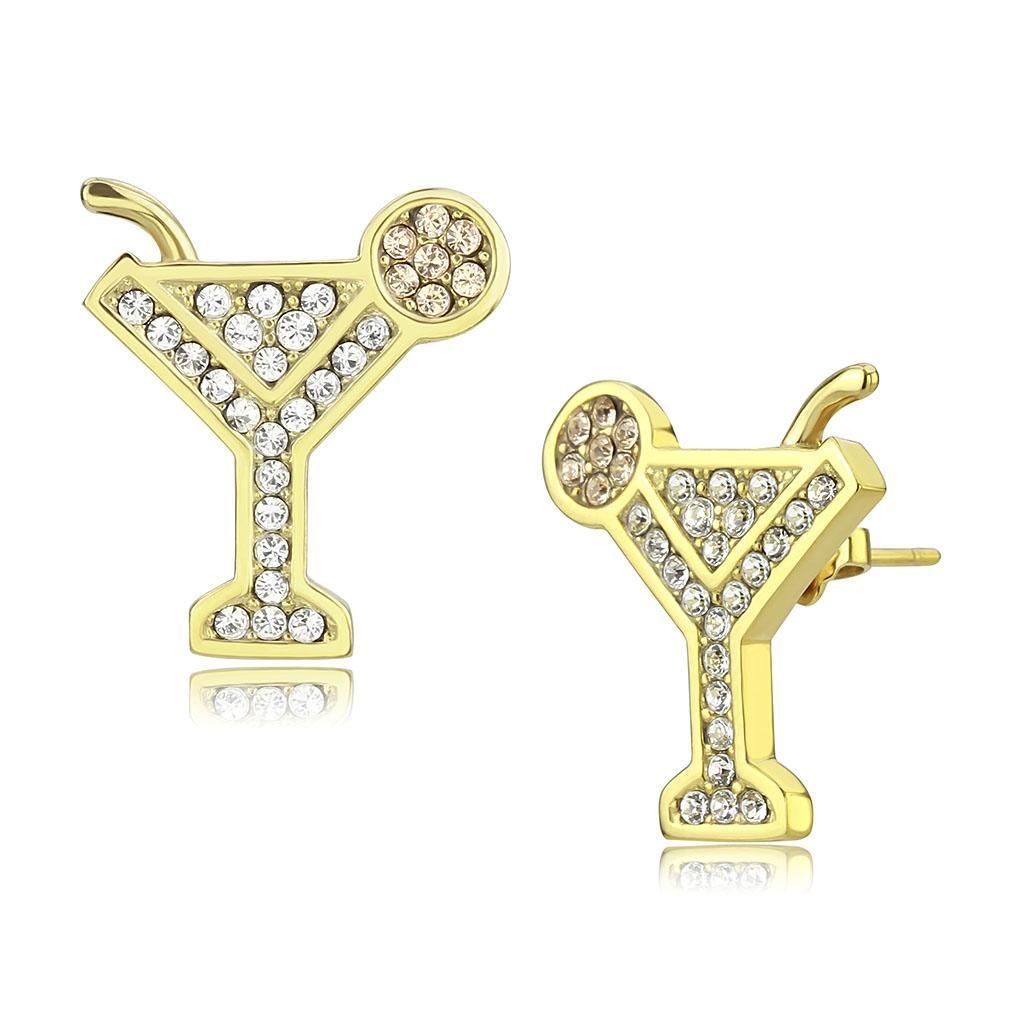TK3660 - IP Gold (Ion Plating) Edelstahl Ohrringe mit Top-Grade - Kristall in Seide