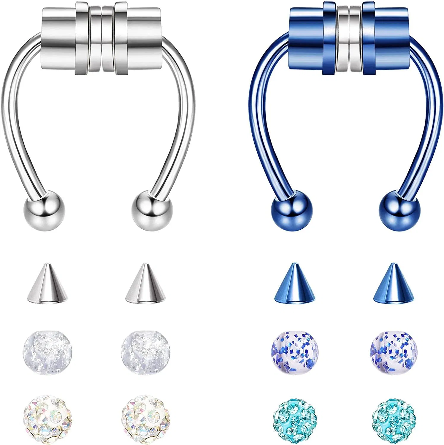 Magnetische Septum Ringe für Frauen Männer Falsche Nase Ring Hoop Edelfeisen Septum Piercing Falsche Nase Septum Ringe Nicht-Pierced Clip auf Nase Hoop Ringe