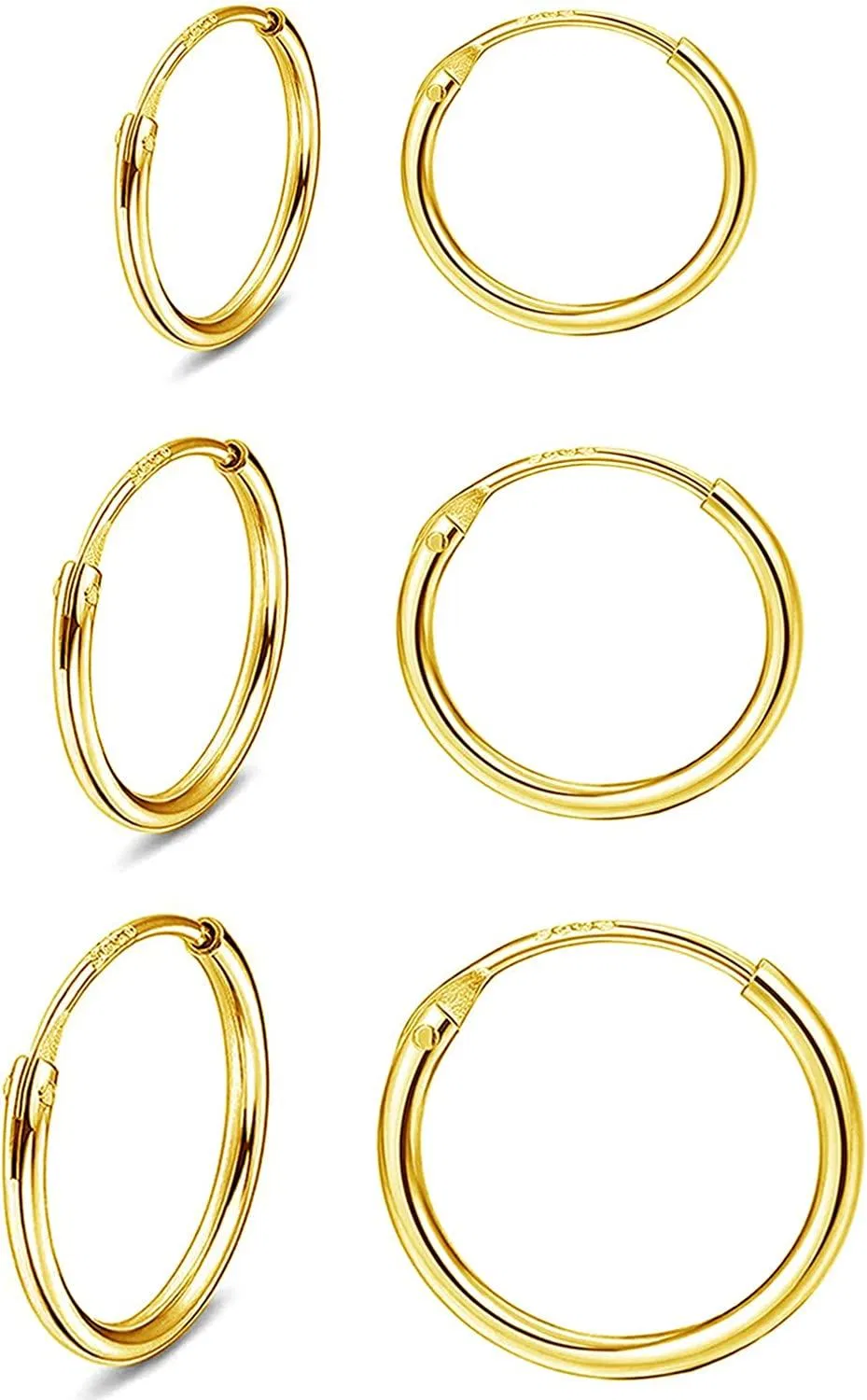 925 Silber kleine Schleife Huggies Ohrringe für Frauen Mädchen Sterling Silber Stud Ohrringe Manschette Knorpel Huggie Schleife Ohrringe Schlafschleife hypoallergene Ohrringe Set von 3 Paaren