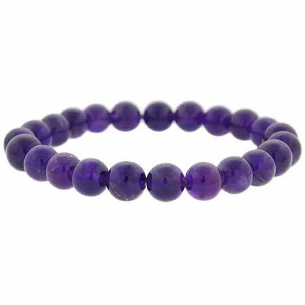 Echtes Amethyst-Stein 8mm Perlen Perlen Stretch Armband
