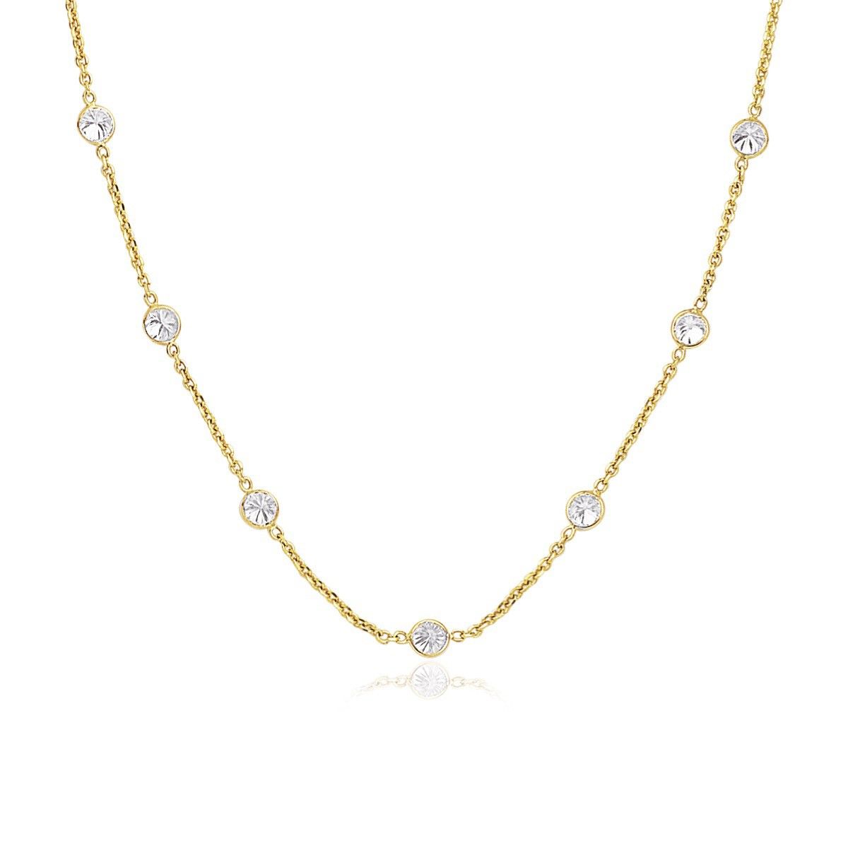 14 Karat Gelbgold CZ durch den Yard Long Links