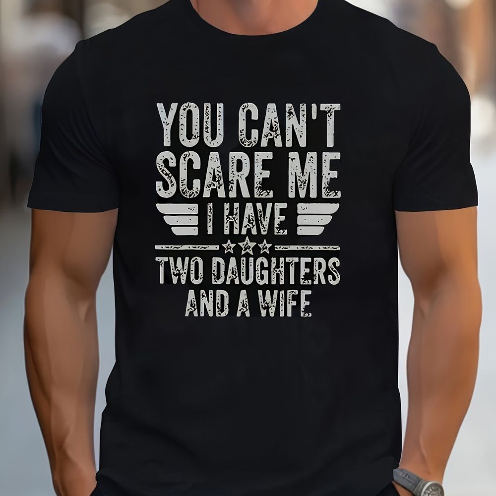 Sie können mich erschrecken mit englischem Text gedruckt Männer Novel T-Shirt, Weich und atmungsaktiv, Casual und vielseitig Kurz Ärmel Round Neck Sommer Männer Top