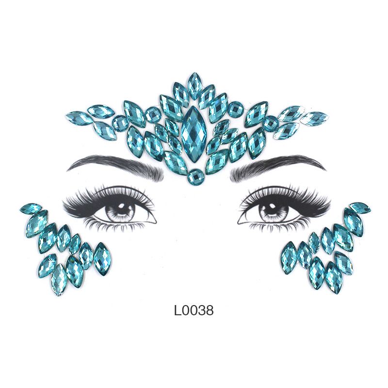 Mermaid Face Crystal Eye Corner Stick-on Kristalle