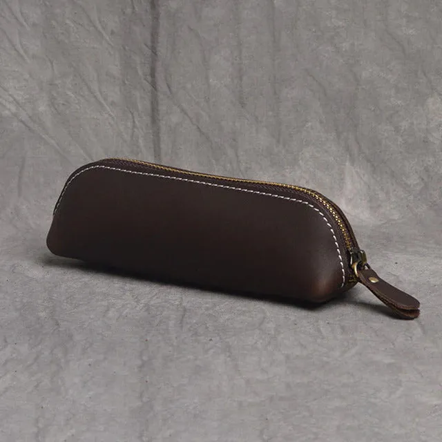 Das Paavo Leather Pen Case| Leather Makeup Pouch
