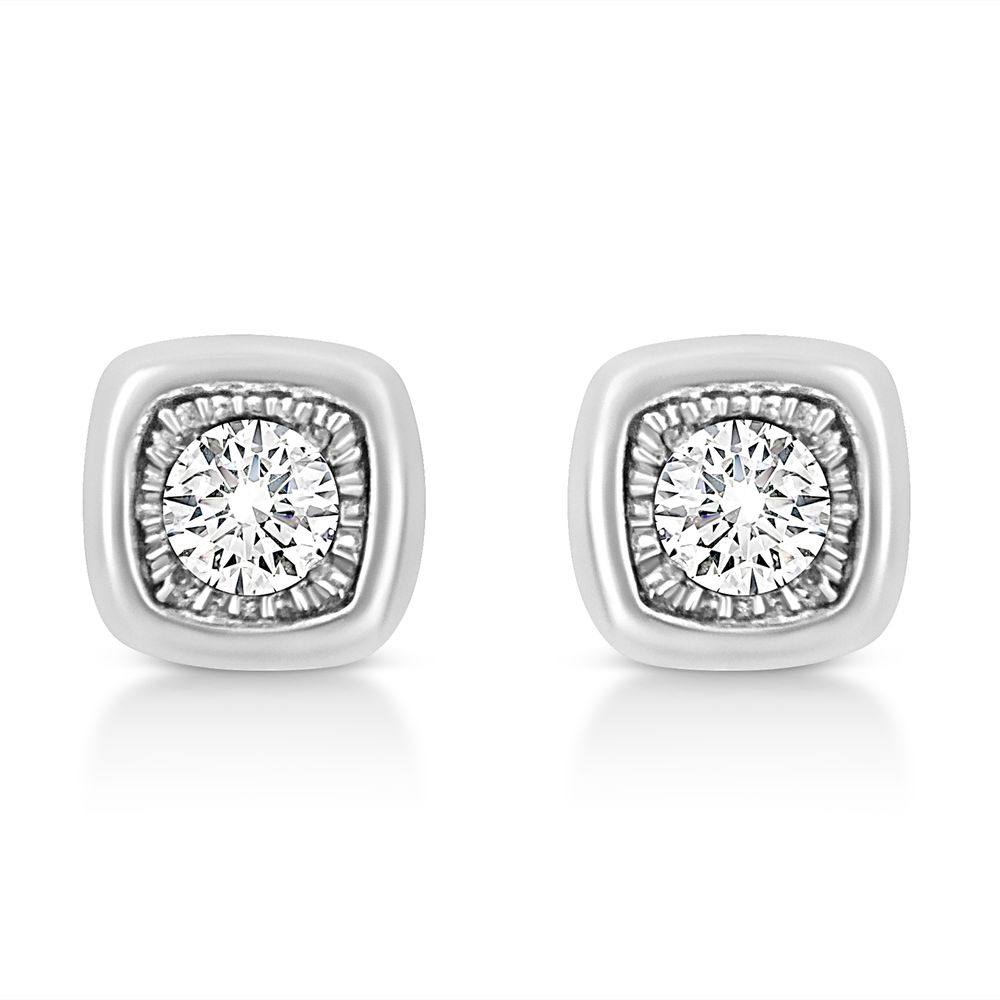 .925 Sterling Silber 1 / 10 Cttw Miracle-Set Diamant Stud Ohrringe (I-J Farbe, I2 - I3 Klarheit) - Auswahl der Formen
