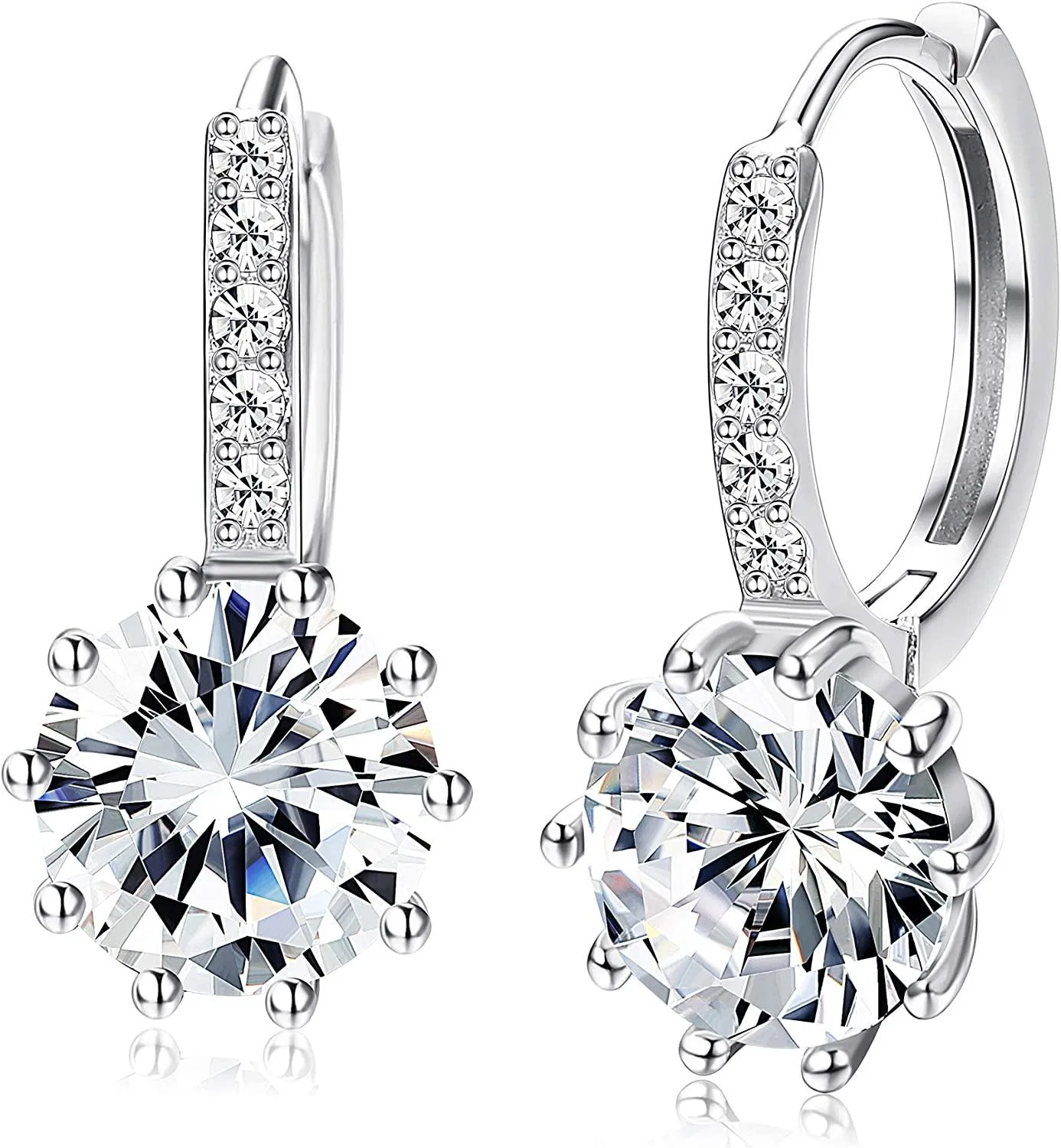 Drop Dangle Ohrringe für Frauen; 14K Gold Plated Leverback Ohrringe mit Kubik Zirkonia Huggie Hoop Ohrringe Mode für Egirls Zirkonia Ohrringe für Frauen
