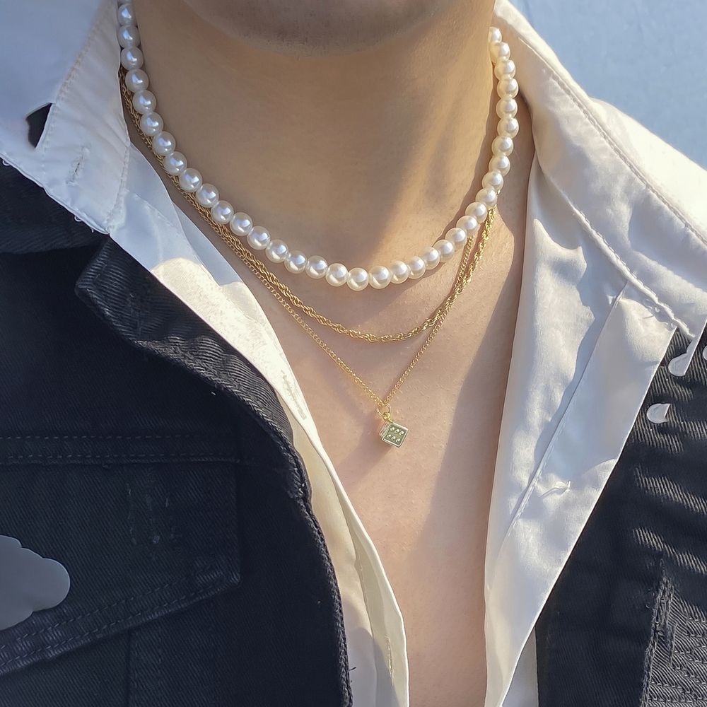 3 Stück Herren Anhänger Perle Vintage Business Casual Romantischer Schmuck