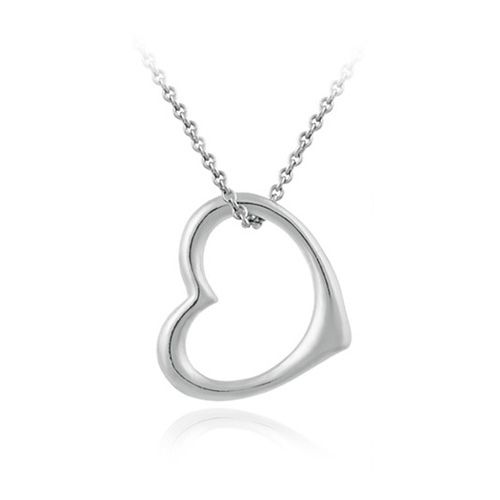 Designer Open Floating Heart Sleek Sterling Silber Anhänger