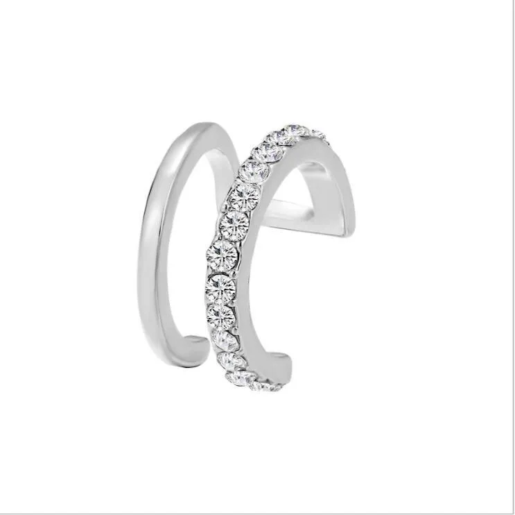 Damen Temperament Mode Diamant U-formed Ohr Cuff