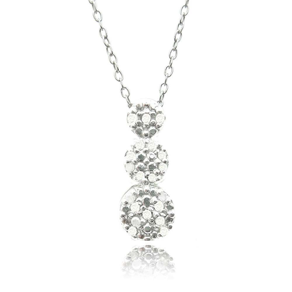 Sterling Silber 1 / 5 CT Diamant Gegenwart Vergangenheit Zukunft Reise Anhänger