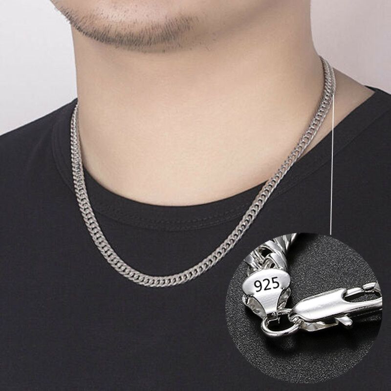 Modemarke 925 Sterling Silber Halskette für Männer klassische Persönlichkeit 6MM Kette 24 Zoll Weihnachtsgeschenke Party feiner Schmuck