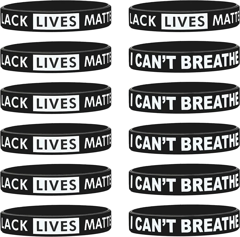 12PCS Silicone Armband Armband Lives Matter Armband Gummi Armband für Frauen Männer