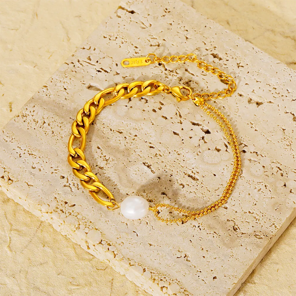 Mode Persönlichkeit Frischwasser Perle Figaro Armband