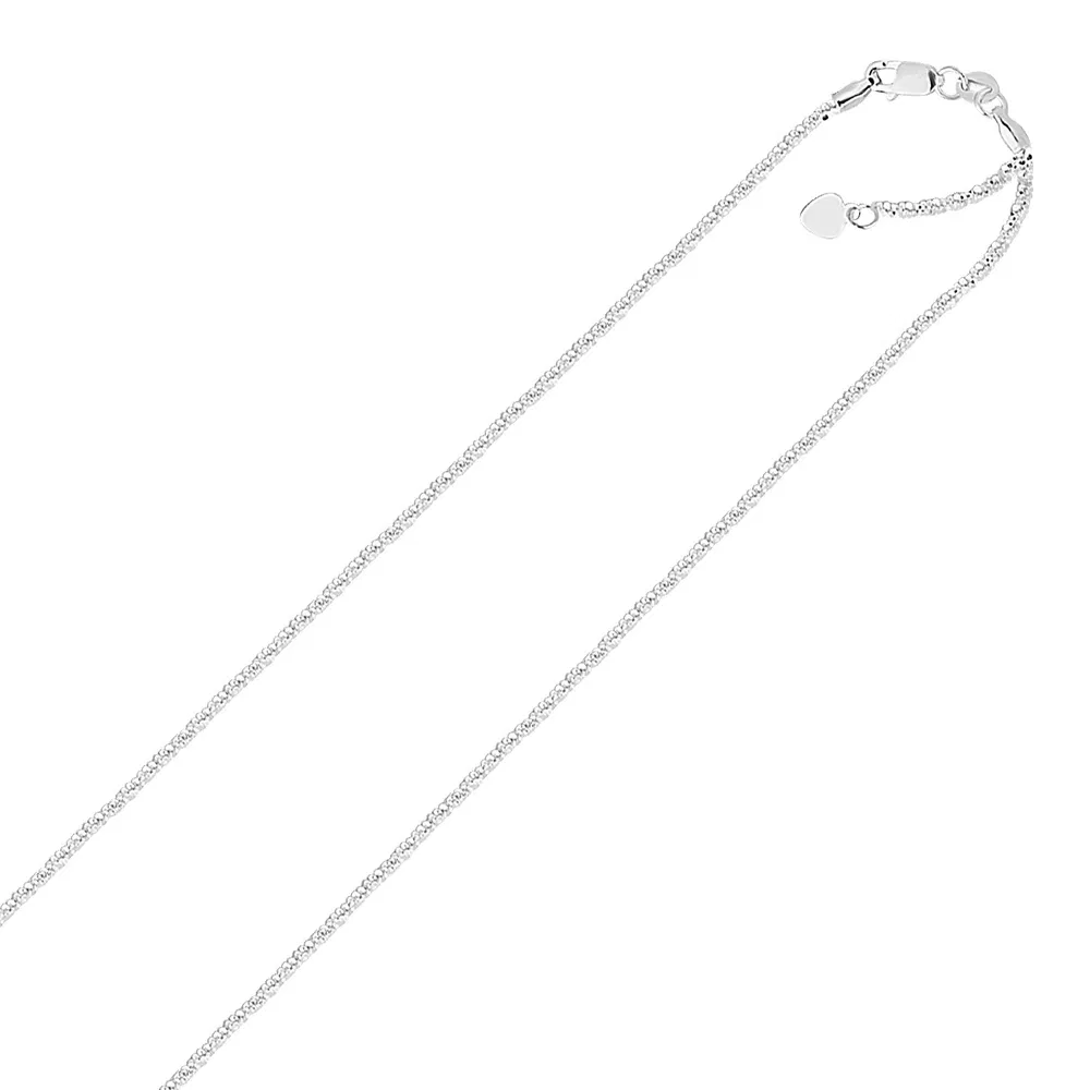 10 Karat Weißgold einstellbare Funkelkette 1,5 mm