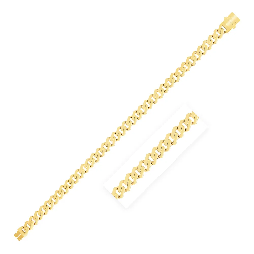14 Karat Gelbgold High Polish Modern Lite Edge Armband (8.0mm)