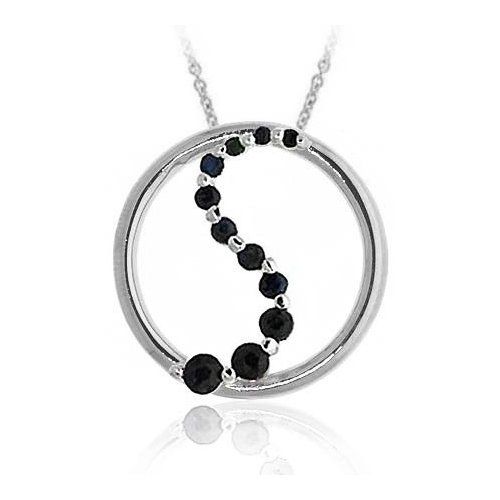 Sterling Silber 4 / 5ct Sapphire Journey in Circle Kette