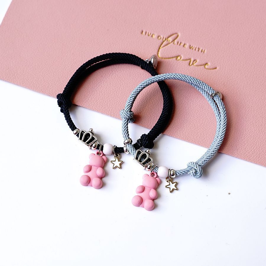 Verstellbare Mailandese String Paare Bären Armband
