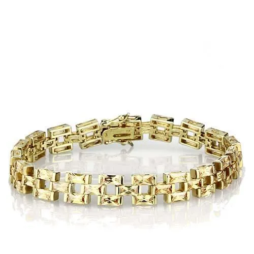 LOS601 - Gold 925 Sterling Silber Armband mit AAA Grad CZ in Champagner