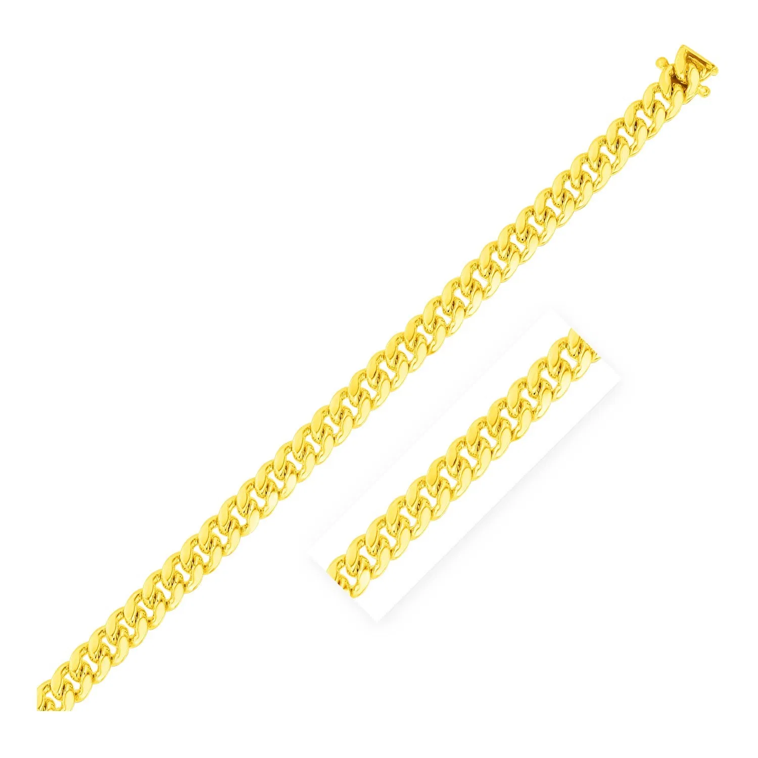 4,9 mm 10 Karat Gelbgold Classic Miami Cuban Solid Chain
