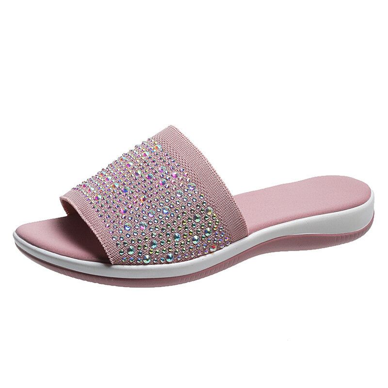 Mesh Rhinestone Leichtgewicht Atmungsaktive Slipper Sandalen